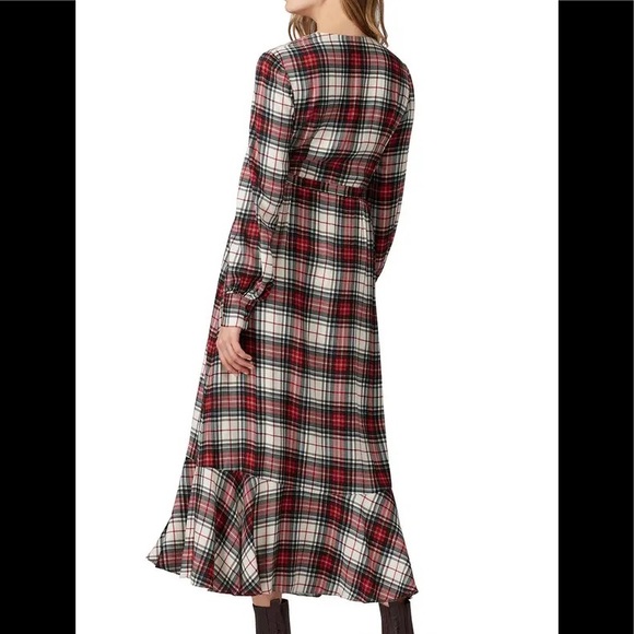 Petersyn Plaid Salal Wrap Dress Tillery XS Extra Small NEW NWT REG $299 - Picture 2 of 5